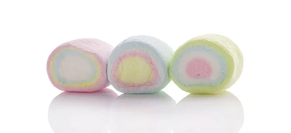 Caramelos Malvaviscos Coloridos Aislado Sobre Fondo Blanco —  Fotos de Stock