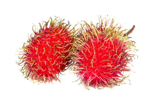 Rambutan Doce Fruta Deliciosa Isolado Fundo Branco — Fotografia de Stock