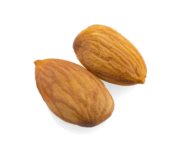 Closeup Almonds Isolated White Background — Stock Photo, Image