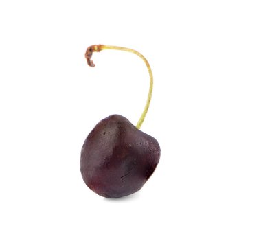 Beyaz arkaplanda izole edilmiş bir kiraz taşı