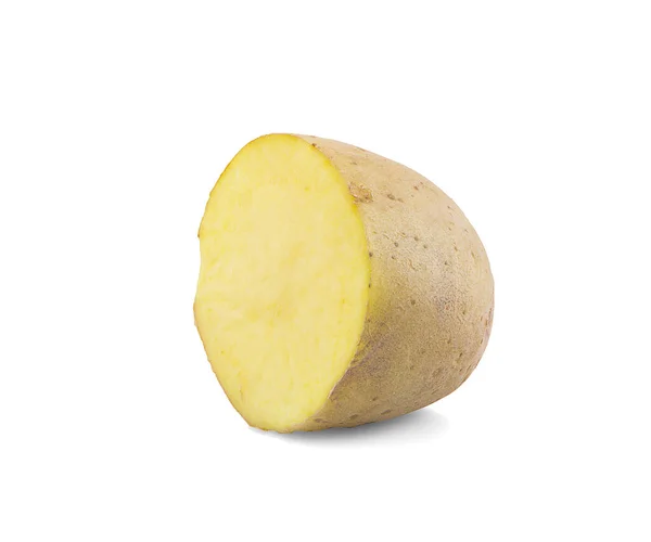 Batata Fatiada Isolado Fundo Branco — Fotografia de Stock