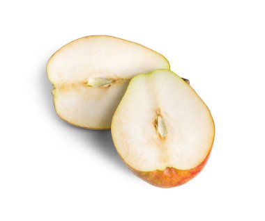 Taze armut meyvesi. Beyaz arka planda izole edilmiş.