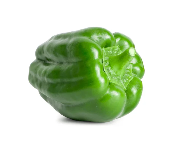 Πράσινο Bell Pepper Ένα Απομονωμένο Λευκό Φόντο — Φωτογραφία Αρχείου