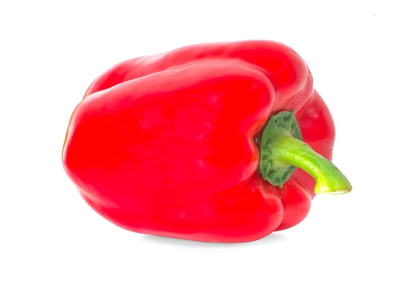 Rode Paprika Een Geïsoleerde Witte Achtergrond — Stockfoto