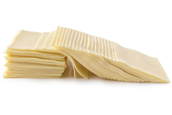 Φέτες Φρέσκο Τυρί Ένταμ Λευκό Φόντο Αγελαδινό Τυρί — Φωτογραφία Αρχείου