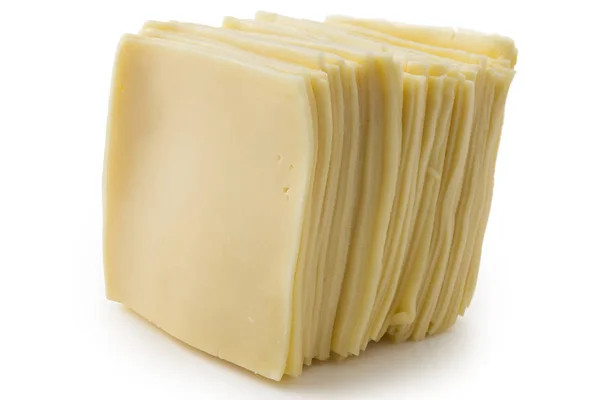 Fromage Edam Frais Tranché Sur Fond Blanc Fromage Vache — Photo