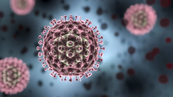 Alyuvar hücreli Coronavirus - 3 boyutlu render