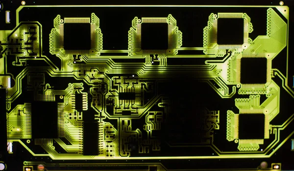 Computador chip de luz e brilho — Fotografia de Stock