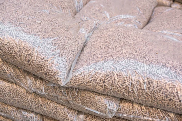 Biomassa de madeira comprimida em pellets — Fotografia de Stock