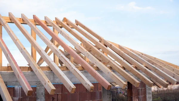 Parte della nuova costruzione del tetto — Foto Stock