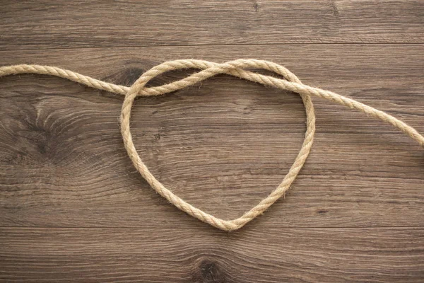 Heart shape made of rope — Stock Photo, Image