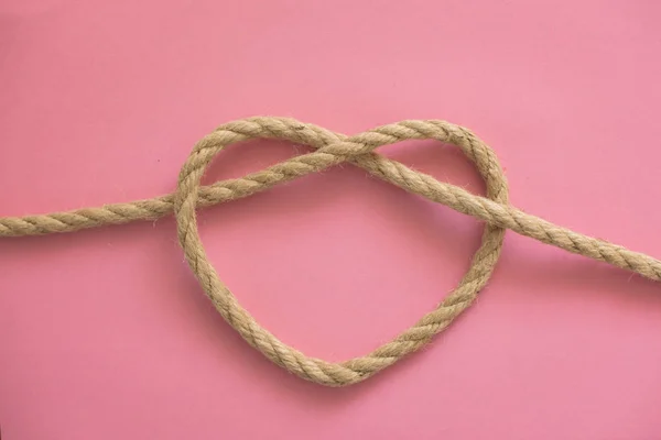 Heart shape from rope — Stock Photo, Image