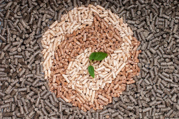Reneable skylt tillverkad av trä pellets — Stockfoto