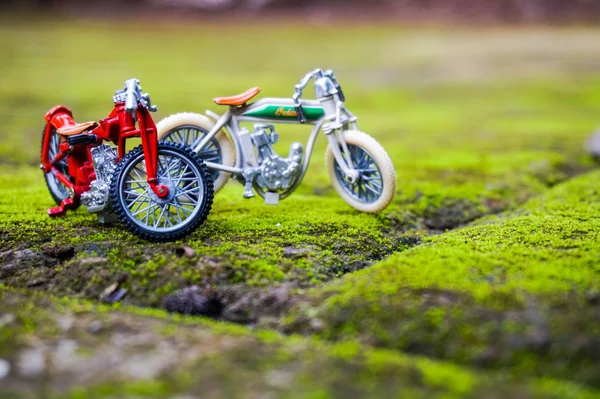 Old indian motor diecast miniature toys in indonesia — Stock Photo, Image