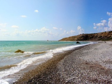 Sevgi sahil. Afrodit kayalıkları - Aphrodite's birthplace yakınındaki Papho