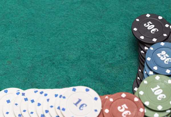 poker chips and dice