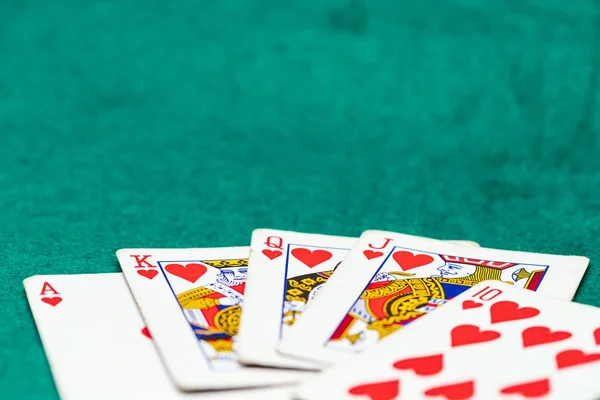 playing cards on black background