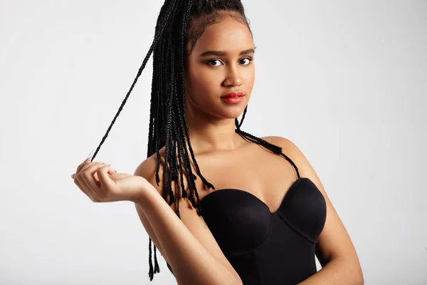 Black woman with braids — Stock Photo, Image