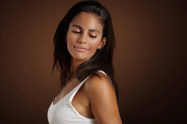 Mujer española sonriente — Foto de Stock