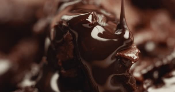 Close-up van chocolade textuur — Stockvideo