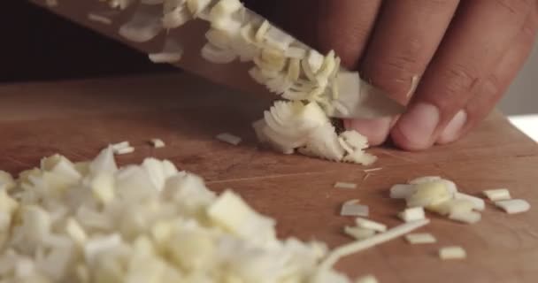 Puerros de cocina y risotto parmesano video — Vídeos de Stock