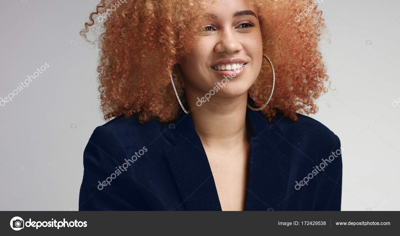 black female with light afro hair — Stock Photo © kazzakova