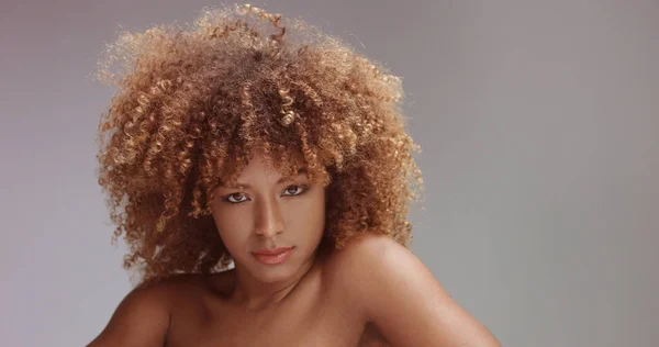 Mixed race black woman with neutral makeup portrait — Stock Photo, Image