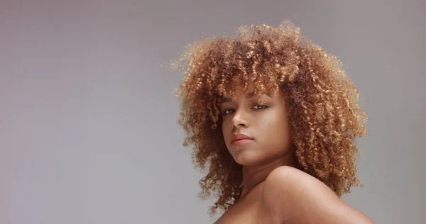 Mixed race black woman with neutral makeup portrait — Stock Photo, Image