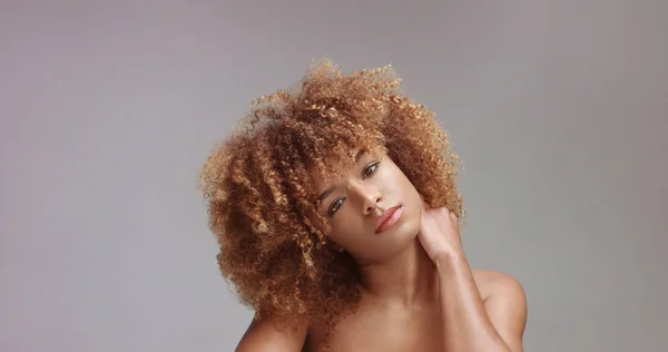 Mixed race black woman with neutral makeup portrait — Stock Photo, Image