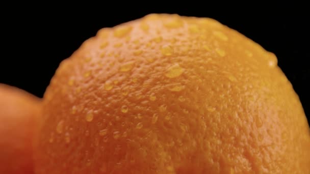 Primo piano di arance su fondo nero — Video Stock