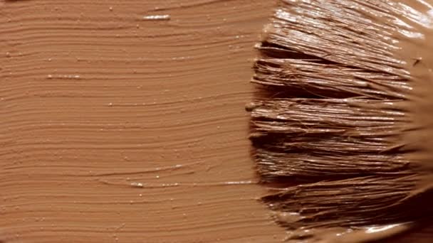 Texture liquida di fondazione sbavatura con pennello — Video Stock