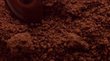 kahverengi powdercakce çikolata doku hareketli Üstten Görünüm