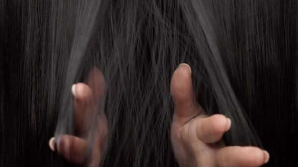 Textura del cabello fondo, ninguna persona — Vídeo de stock