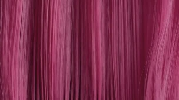 Pink creative color hair texture closeup — Stock Video
