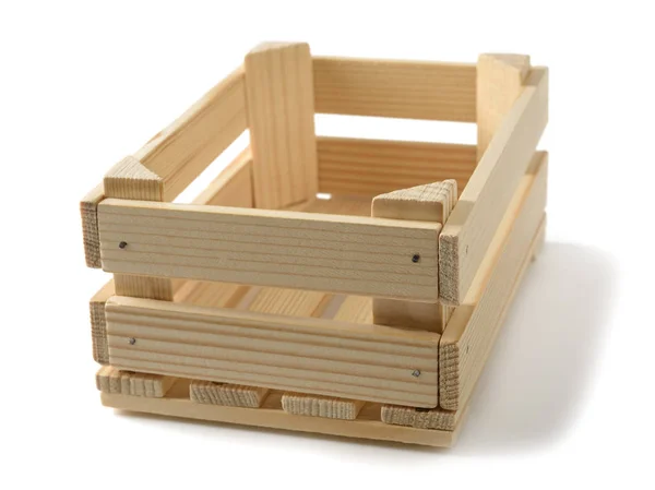 Caja de madera aislada — Foto de Stock