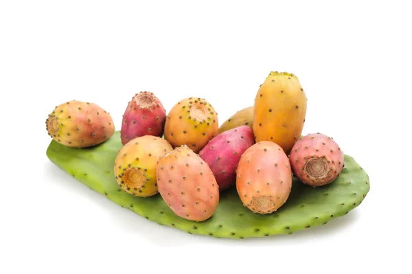 Leaf with prickly pears — Stock Photo, Image