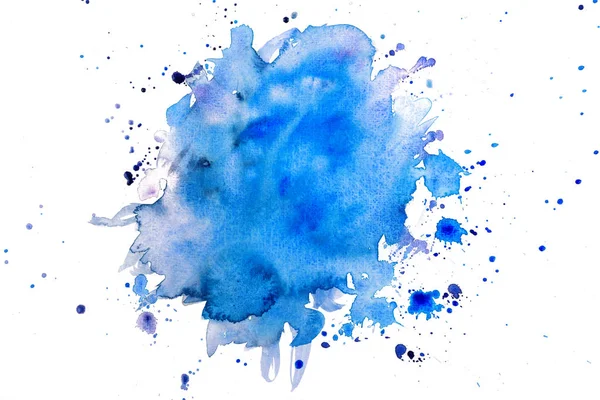 Aquarelles bleues sur blanc — Photo