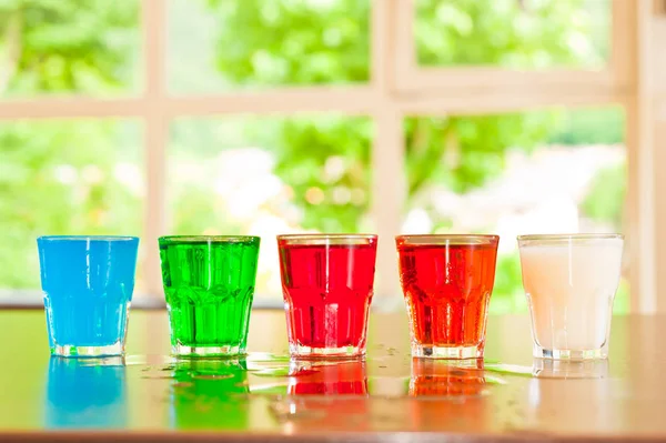 Colored shots glass — Stock Photo, Image