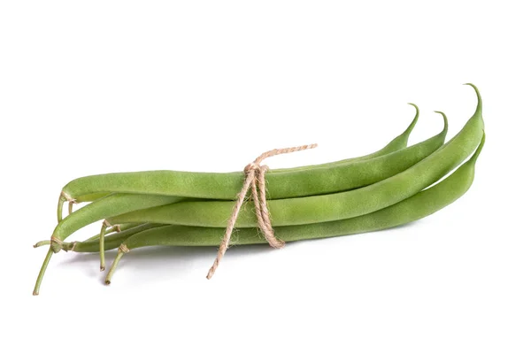 Green Beans Group Isolated White Background — Stock Photo, Image