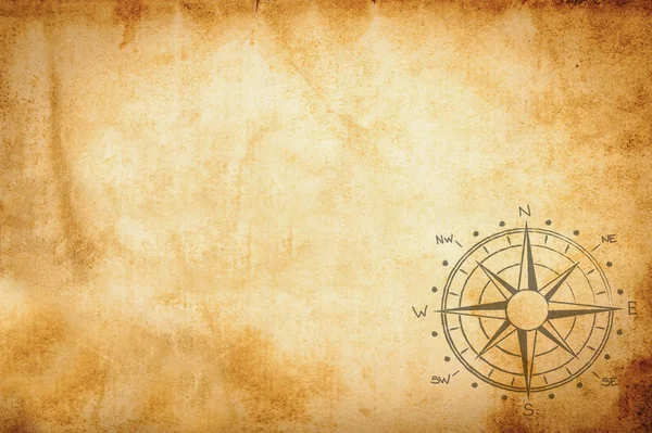 Parchment with compass rose — Stock Photo, Image