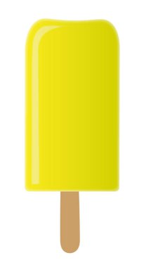 Beyaz arka plan üzerinde izole sarı buz lolly