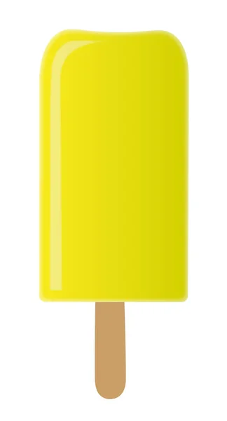白い背景に分離された黄色アイスキャンディー — ストック写真