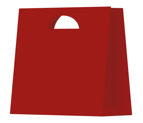 Κόκκινη Χάρτινη Σακούλα Που Απομονώνεται Λευκό Φόντο — Φωτογραφία Αρχείου