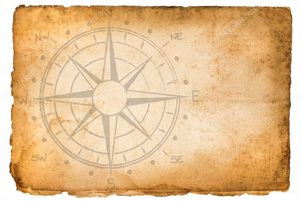 old  vintage  parchment with compass rose