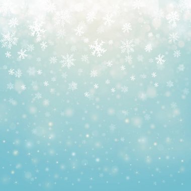 Kar taneleri, bokeh ışıklar ve metin için yer ile Noel kış arka plan. Yılbaşı yeni yıl duvar kağıdı