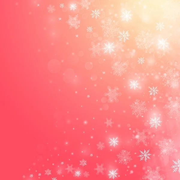 Fondo Abstracto Invierno Navidad Con Copos Nieve Luces Bokeh Lugar —  Fotos de Stock