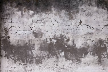 Eski beton duvar çatlaklar. Yaşlı kırık alçı duvar arka plan ve doku tarzı. Çimento üzerinde tasarım
