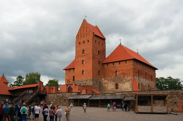 Vnitřní dvůr hradu Trakai, Trakai, Litva — Stock fotografie