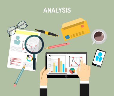 Analytics bilgi ve geliştirme web sitesi istatistik. Kavramlar için web afiş, baskılı ve promosyon malzemeleri