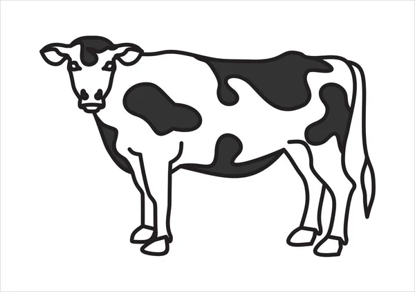 Ilustração Vetorial Estilo Plano Vaca — Vetor de Stock
